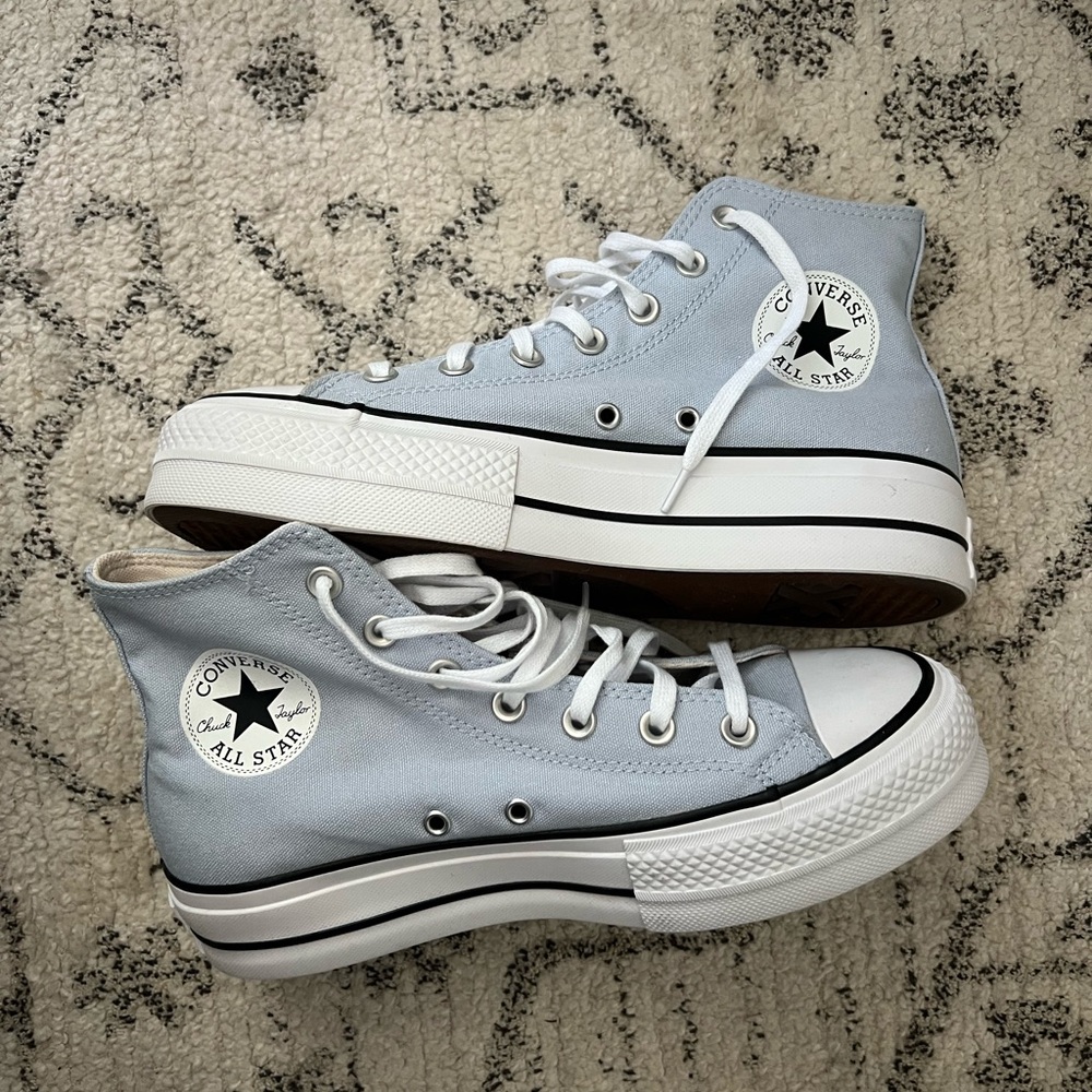 Converse All Star High-Tops in Light Blue and White - READ DESCRIPTION